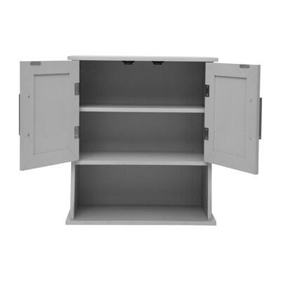 Flash Furniture Vega 24" Wall Mounted Medicine Cabinet Storage Organizer with 3 Shelves, Gray (FSVEGABATH5GY)