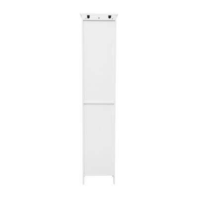 Flash Furniture Dune 70" Freestanding Bathroom Linen Tower Storage Cabinet with 5 Shelves, White (FSBATH6WH)