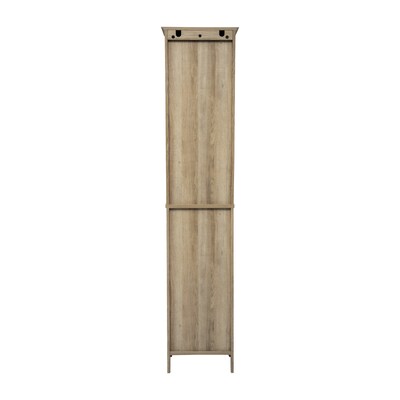 Flash Furniture Dune 70" Freestanding Bathroom Linen Tower Storage Cabinet with 5 Shelves, Brown (FSBATH6BR)