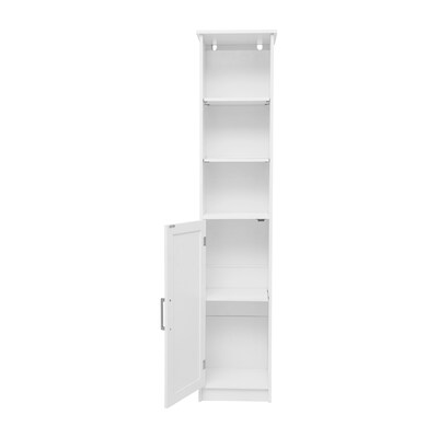 Flash Furniture Vega 70" Linen Tower Storage Cabinet with 5 Shelves, White (FSVEGABATH2WH)