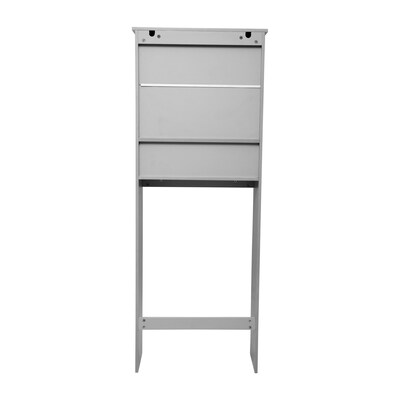 Flash Furniture Vega 66.25" Over the Toilet Storage Cabinet Organizer with 3 Shelves, Gray (FSVEGABATH1GY)