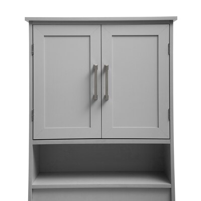 Flash Furniture Vega 66.25" Over the Toilet Storage Cabinet Organizer with 3 Shelves, Gray (FSVEGABATH1GY)