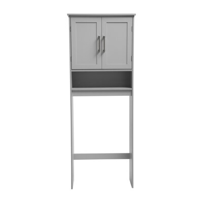 Flash Furniture Vega 66.25" Over the Toilet Storage Cabinet Organizer with 3 Shelves, Gray (FSVEGABATH1GY)