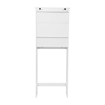 Flash Furniture Vega 66.25" Over the Toilet Storage Cabinet Organizer with 3 Shelves, White (FSVEGABATH1WH)