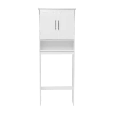 Flash Furniture Vega 66.25" Over the Toilet Storage Cabinet Organizer with 3 Shelves, White (FSVEGABATH1WH)