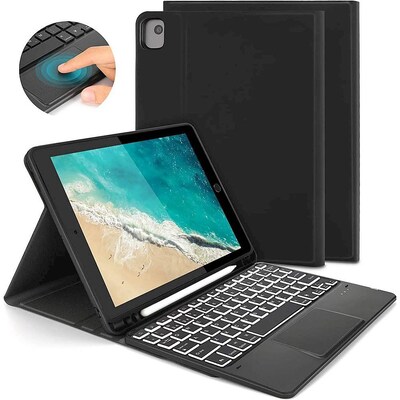 SaharaCase Keyboard Case with Mouse Pad for Apple iPad 10.2 (8th Generation 2020 and 9th Generation 2021), Black (TB00083)