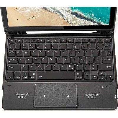 SaharaCase Keyboard Case with Mouse Pad for Apple iPad 10.2" (8th Generation 2020 and 9th Generation 2021), Black (TB00083)