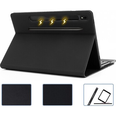 SaharaCase Keyboard Case with TrackPad for Samsung Galaxy Tab S8 and Galaxy Tab S7, Black (TB00214)