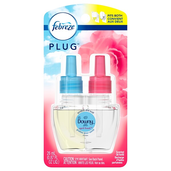 Febreze Plug Air Freshener Scented Oil Refill, Downy April Fresh Scent, 0.87 oz. (74908)