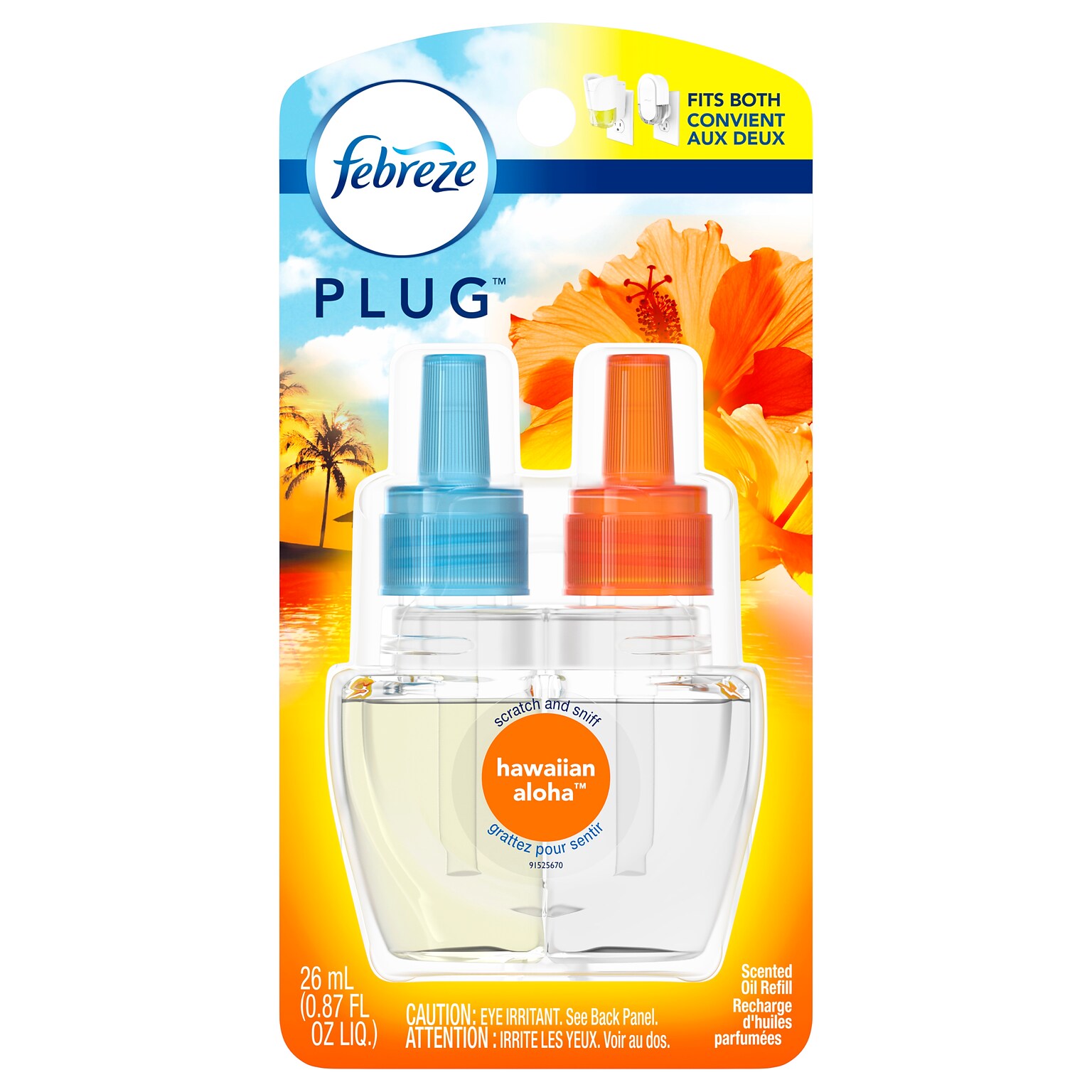 Febreze Plug Air Freshener Scented Oil Refill, Hawaiian Aloha Scent, 0.87 oz. (74918)