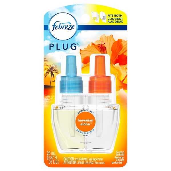 Febreze Plug Air Freshener Scented Oil Refill, Hawaiian Aloha Scent, 0.87 oz. (74918)