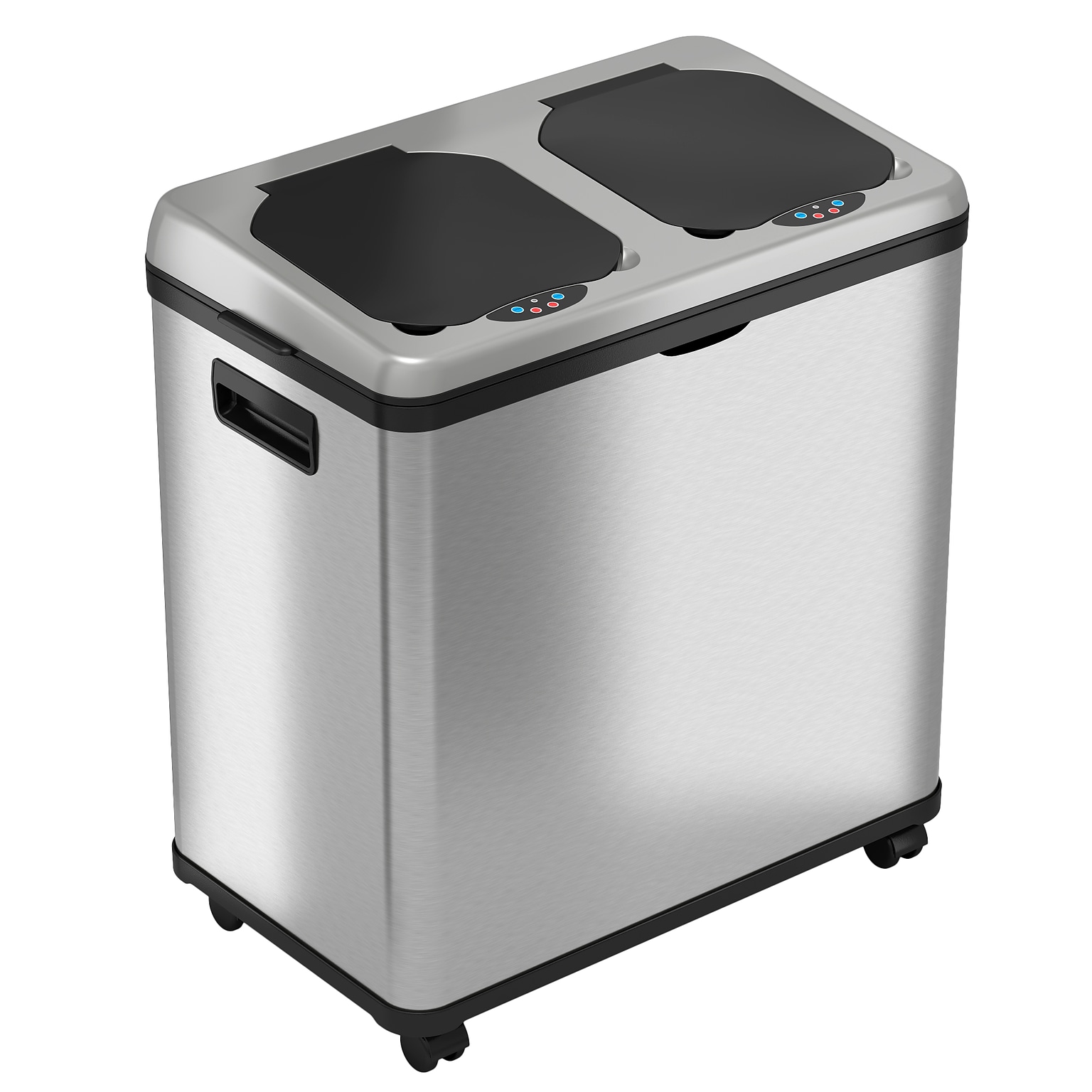 iTouchless Halo Dual Compartment Stainless Steel Sensor Recycle Bin and Trash Can, 16 Gallon (RT16SS)