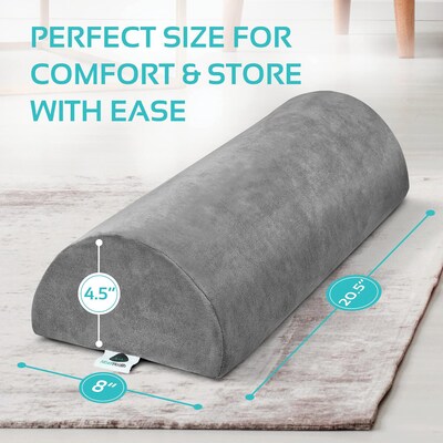 AllSett Health Half-Moon Bolster Pillow, Large, Gray, 2/Pack (ASH852-2-2PK)