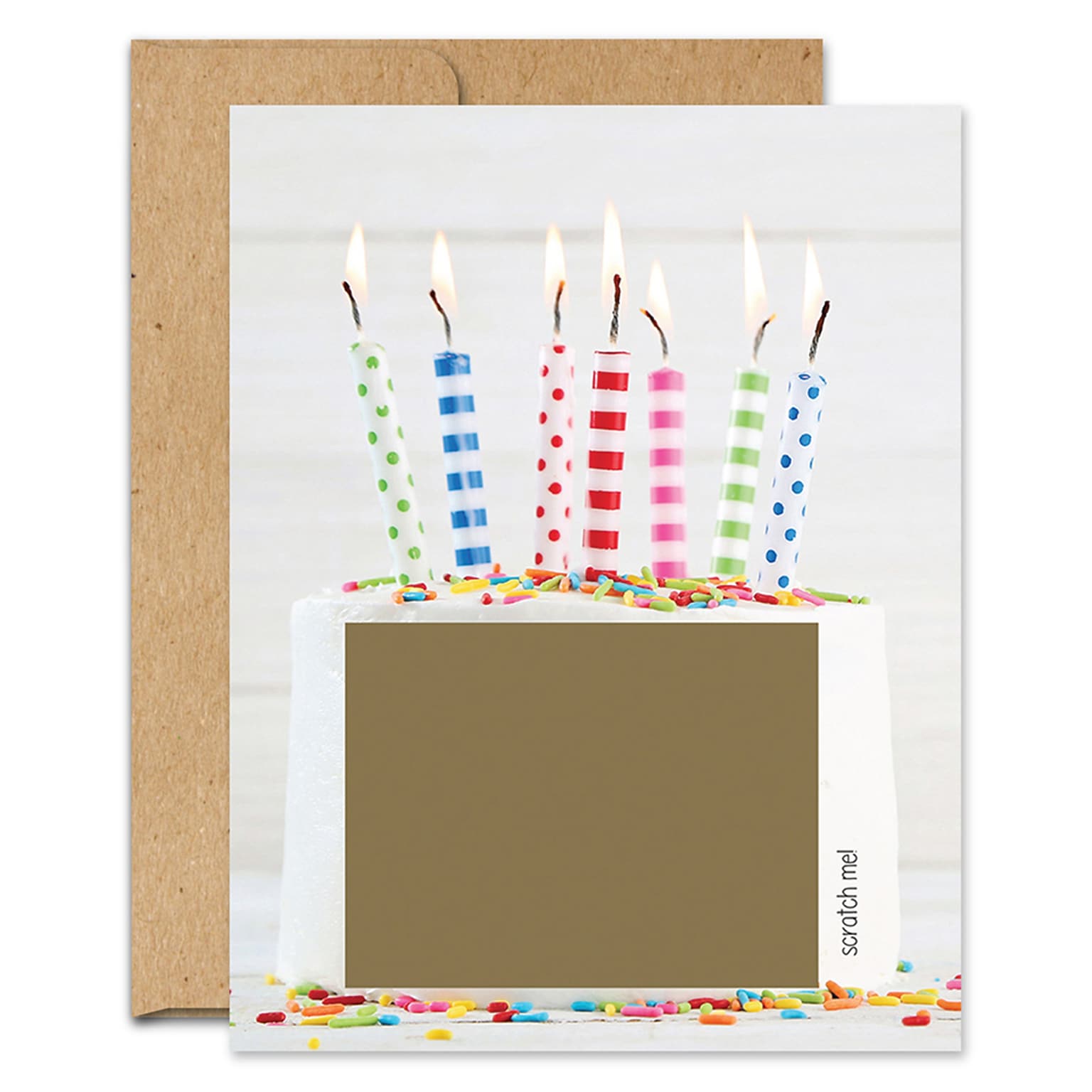 Great Papers!® Scratch-Off Note Cards And Envelopes, 4-1/4 x 5-1/2, Candles, Pack Of 3 Cards and Envelopes (2018001)