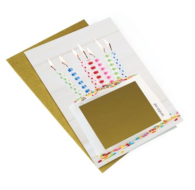 Great Papers!® Scratch-Off Note Cards And Envelopes, 4-1/4" x 5-1/2", Candles, Pack Of 3 Cards and Envelopes (2018001)