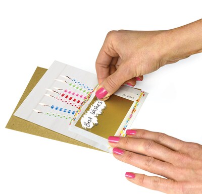 Great Papers!® Scratch-Off Note Cards And Envelopes, 4-1/4" x 5-1/2", Candles, Pack Of 3 Cards and Envelopes (2018001)