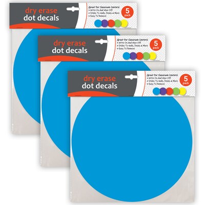 C-Line Dry Erase Dot Decals, Assorted, 11, 5/Pack, 3/Bundle (CLI40520-3)