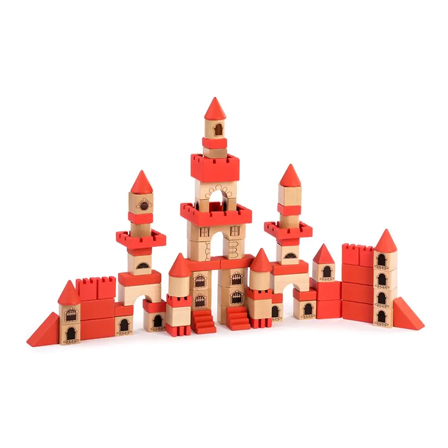 MINILAND Wooden Stacking Castle, Multicolored (MLE94050)
