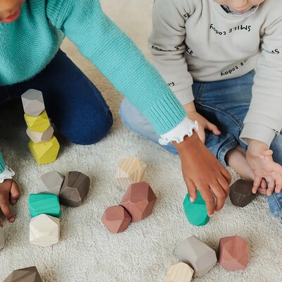 MINILAND Towering Wooden Stones, Assorted Colors (MLE94052)