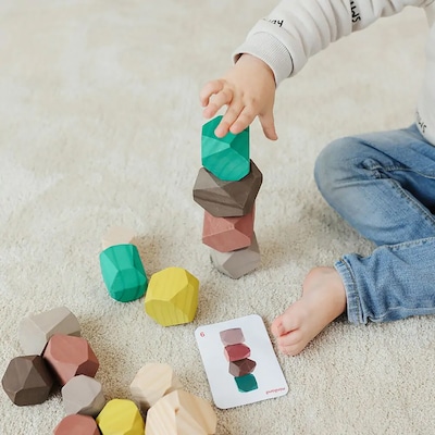 MINILAND Towering Wooden Stones, Assorted Colors (MLE94052)