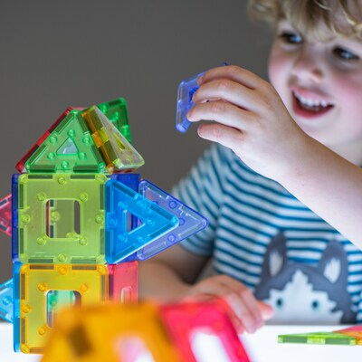 Polydron KinderMag Starter Set, Translucent, 48 Pieces (PY-575000T)