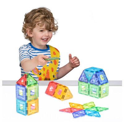 Polydron KinderMag Starter Set, Translucent, 48 Pieces (PY-575000T)