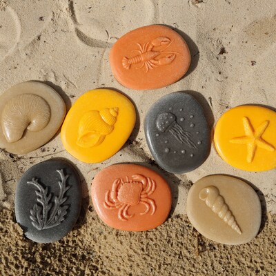 Yellow Door Let's Investigate – Seashore, Set of 8 Stone Figures (YUS1198)
