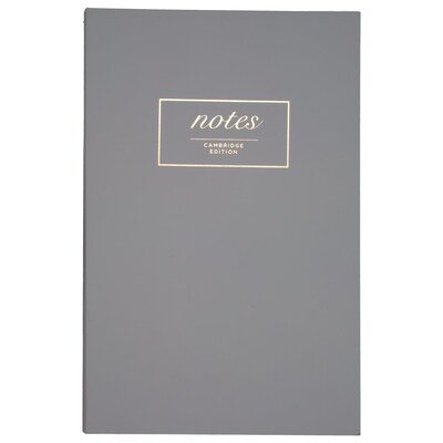 Cambridge® Work Style Casebound Fashion Notebook, 80 Sheets, Gray, 5 1/2 x 8 1/2 (59289)