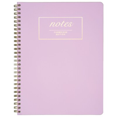 Cambridge® Work Style Wirebound Fashion Notebook, 80 Sheets, Lavender, 7 1/4 x 9 1/2 (59309)