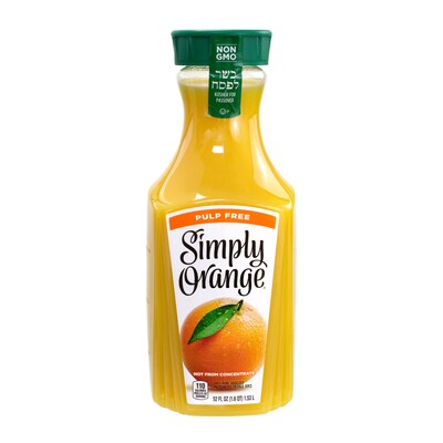 Simply Orange Juice Pulp Free, 52 oz., 2/Pack (10014)