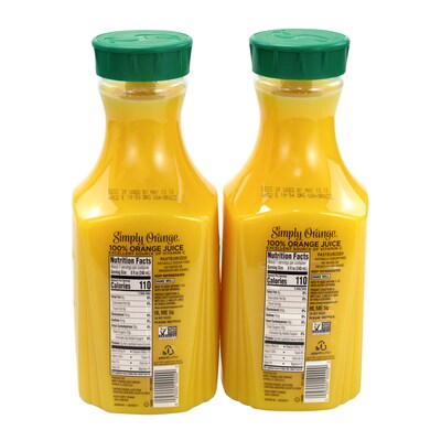 Simply Orange Juice Pulp Free, 52 oz., 2/Pack (10014)