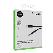 Belkin Lightning Audio Cable for iPhone/iPad/iPod Touch, Black (AV10172BT06-BLK)