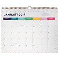 2019 Emily Ley Monthly Wall Calendar, 12 Months, January Start, Wirebound, 14 7/8 x 11 7/8, Happy Dot (EL100-707-19)