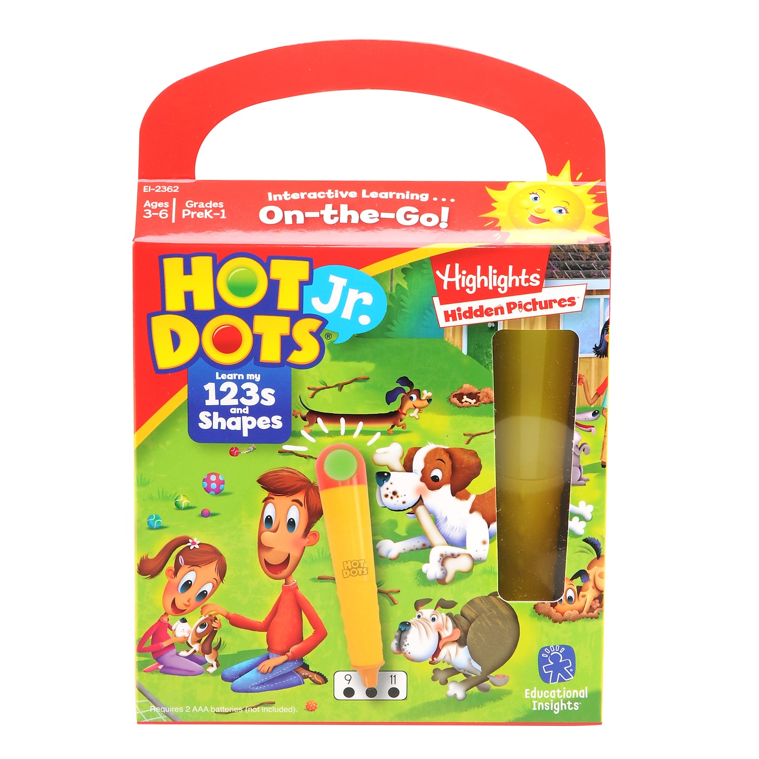 Educational Insights Hot Dots Jr. Highlights On-The-Go! Learn My 123S & Shapes With Highlights (2362)