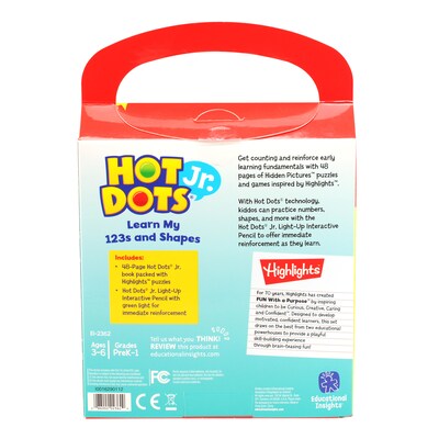 Educational Insights Hot Dots Jr. Highlights On-The-Go! Learn My 123'S & Shapes With Highlights (2362)