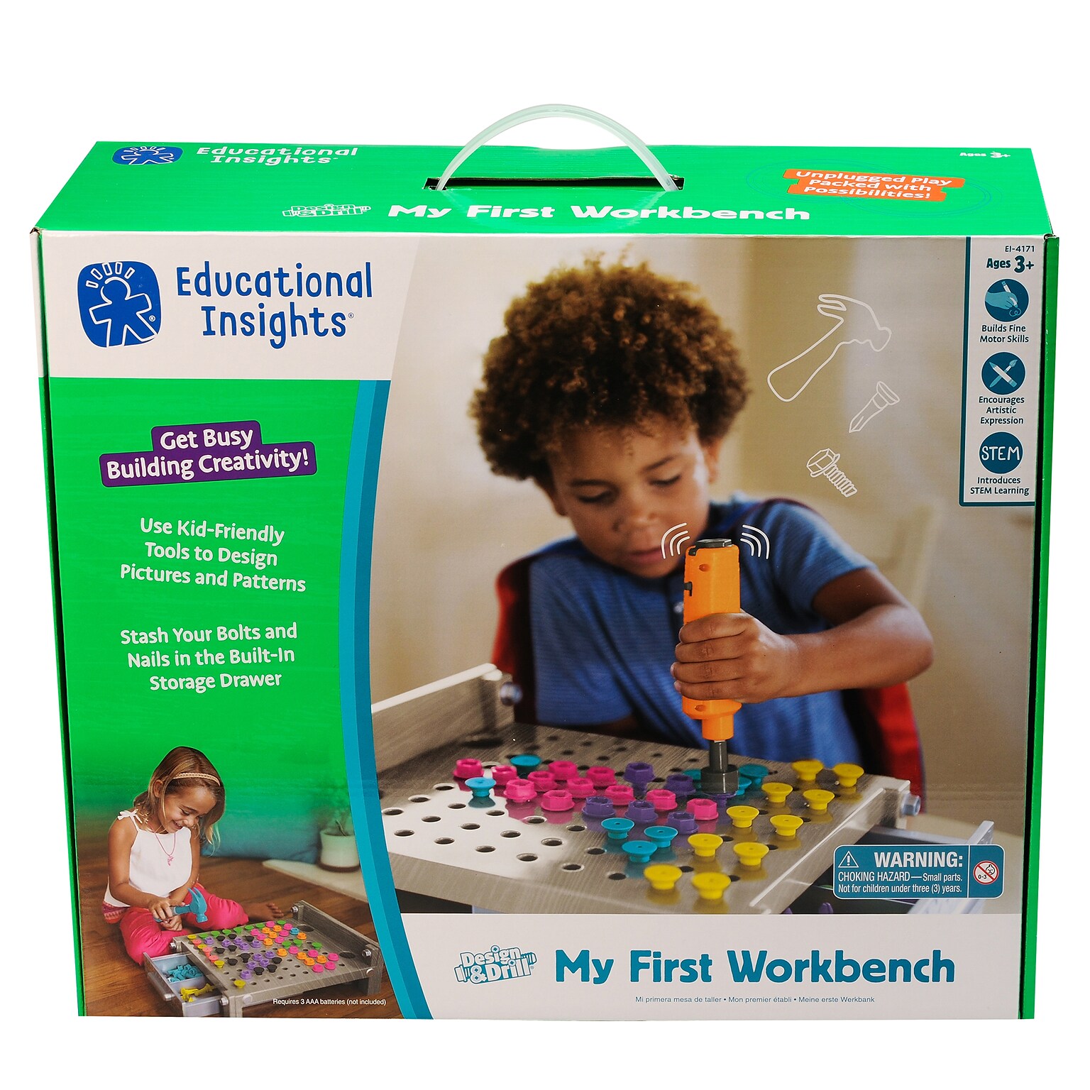 Educational Insights Design & Drill My First Workbench, Grey (4171)