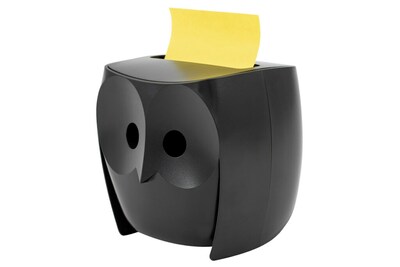 Post-it Super Sticky Notes & Owl Design Dispenser, Black (OWL-330-BK)