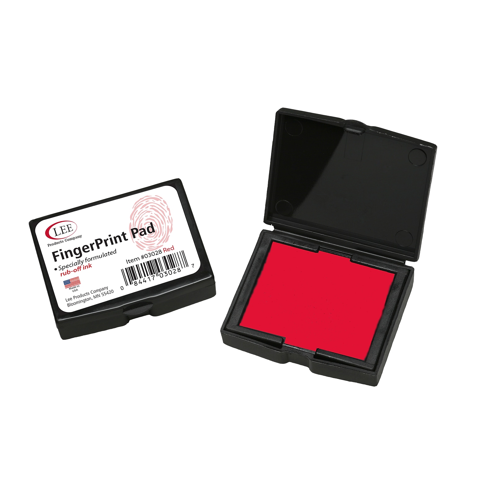 Lee Products Inkless Fingerprint Pad, Red Ink (03028)