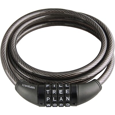 WordLock CL-422-BK 4-Dial Cable Lock (HBCLCL422BK)