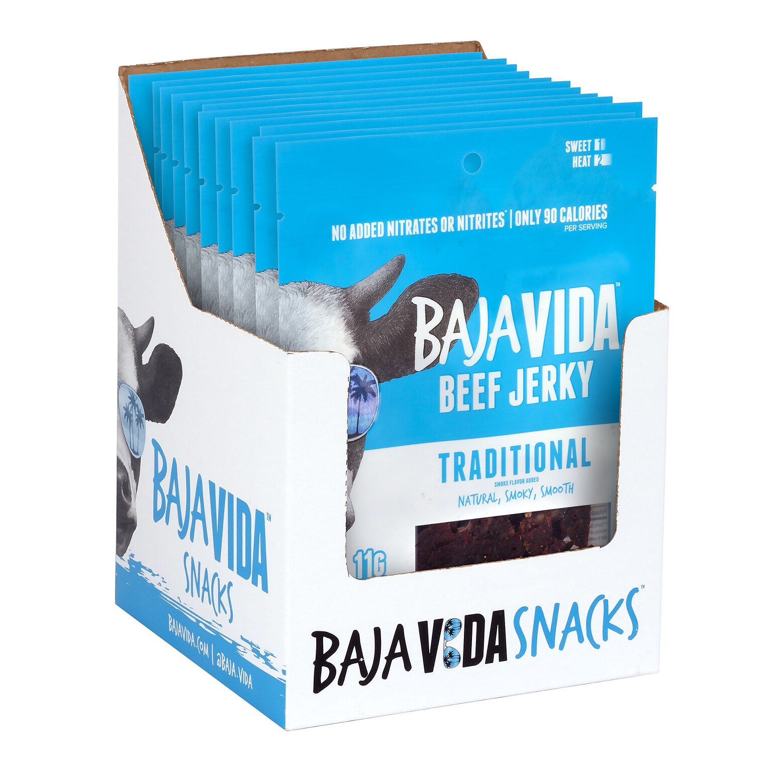 Baja Vida Traditional Beef Jerky Snack Pack, 1.0 oz., 12/Pack (220-02304)