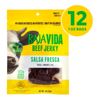 Baja Vida Salsa Fresca Beef Jerky Snack Pack, 1.0 oz., 12/Pack (220-02305)