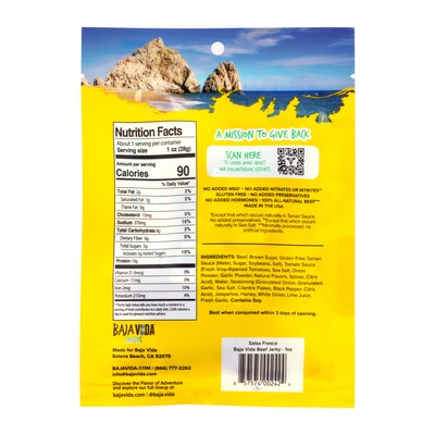 Baja Vida Salsa Fresca Beef Jerky Snack Pack, 1.0 oz., 12/Pack (220-02305)