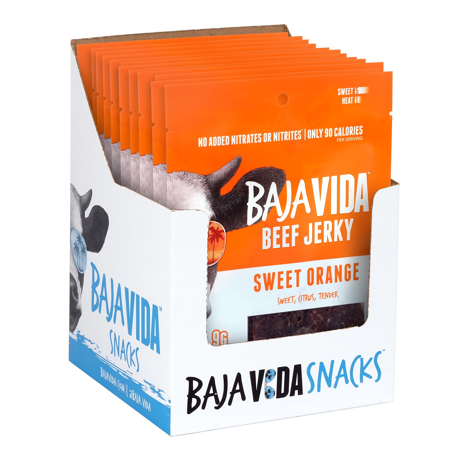 Baja Vida Sweet Orange Beef Jerky Snack Pack, 1.0 oz., 12/Pack (220-02306)