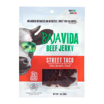Baja Vida Street Taco Beef Jerky Snack Pack, 1.0 oz., 12/Pack (220-02308)