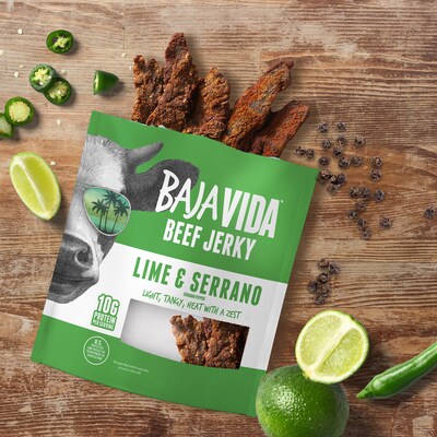 Baja Vida Lime and Serrano Pepper Beef Jerky Snack Pack, 1.0 oz., 12/Pack (220-02307)