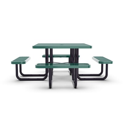 Flash Furniture Creekside Commercial Grade Square Outdoor Picnic Table, Green (SLFEMS46H60LGN)