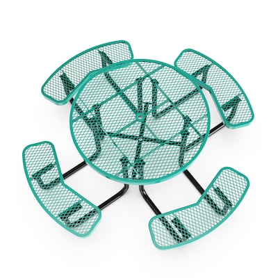 Flash Furniture Creekside Commercial Grade Round Outdoor Picnic Table, Green (SLFEMR46H60LGN)