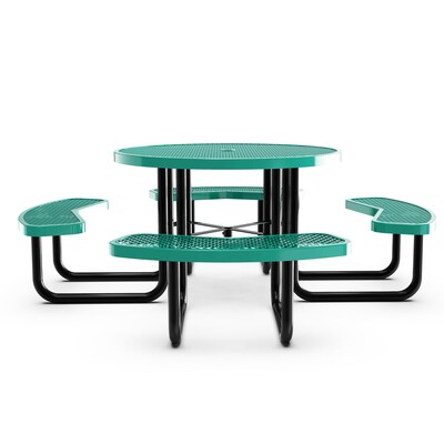 Flash Furniture Creekside Commercial Grade Round Outdoor Picnic Table, Green (SLFEMR46H60LGN)