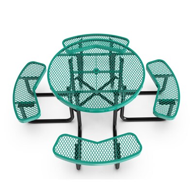 Flash Furniture Creekside Commercial Grade Round Outdoor Picnic Table, Green (SLFEMR46H60LGN)