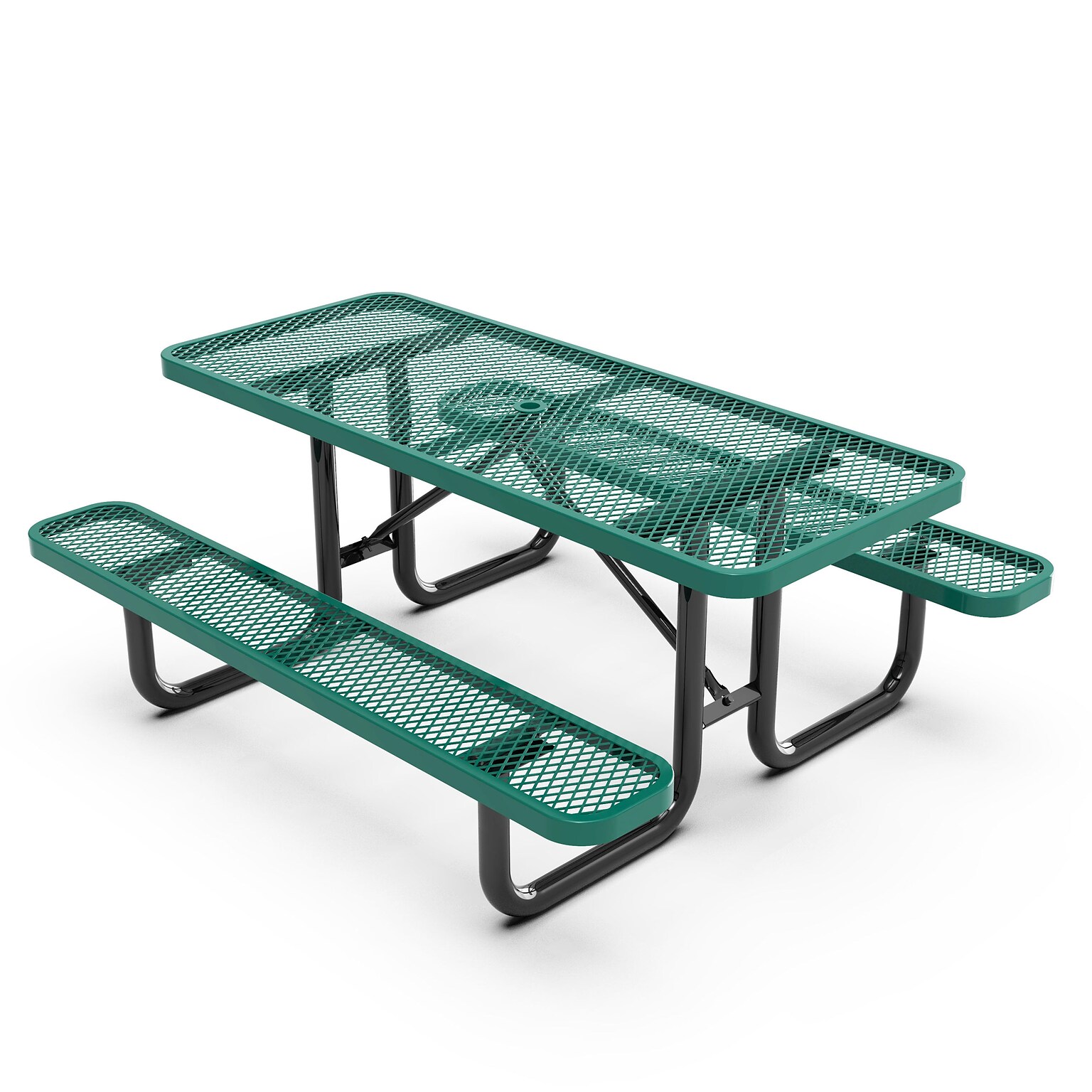 Flash Furniture Mantilla Rectangular Outdoor Picnic Table, 6 Green (SLFEML72H48LGN)